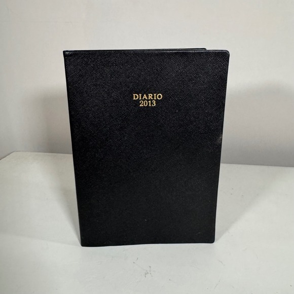 Prada Other - Prada Saffiano Leather Diario 2013 Planner Agenda Black Gold